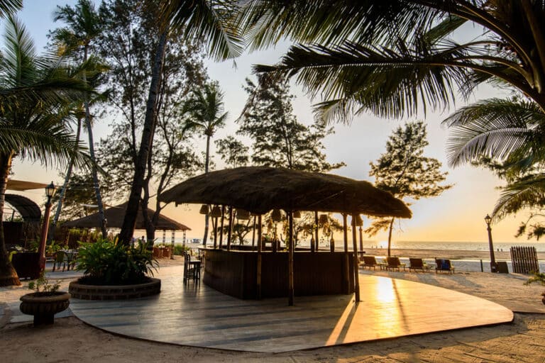 Beautiful Sunset view from Nazare Beach Front Restaurant Goa